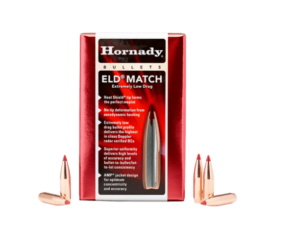 Hornady 30cal 308 155gr ELD Match Projectiles case